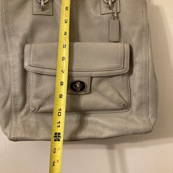 Coach Penelope Pebbled Leather Tote North South Taupe Ivory #C1282-F19264 - Picture 6 of 14